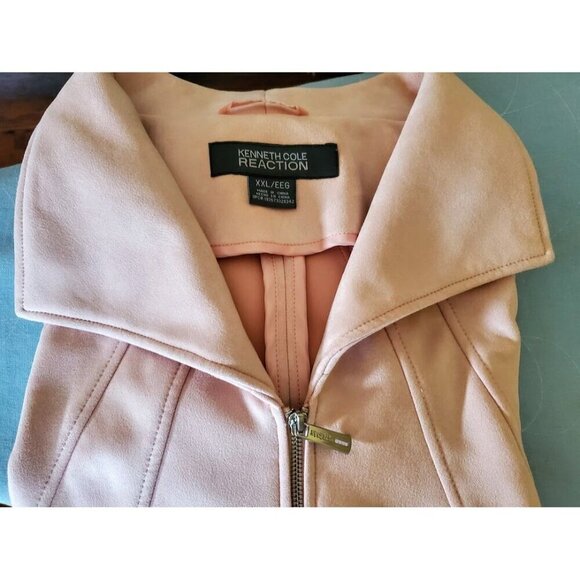 Kenneth Cole Reaction Women's Blush Pink Zip-Up Jacket XXL Polyester/Spandex - Picture 3 of 8